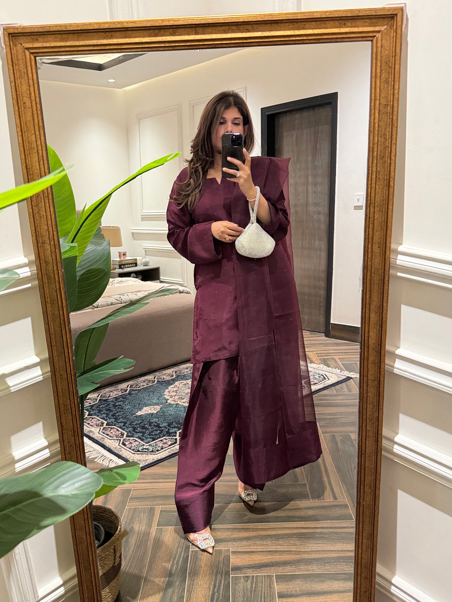 FS-06 Tassal Silk Farshi Shalwar set with Organza Duppata