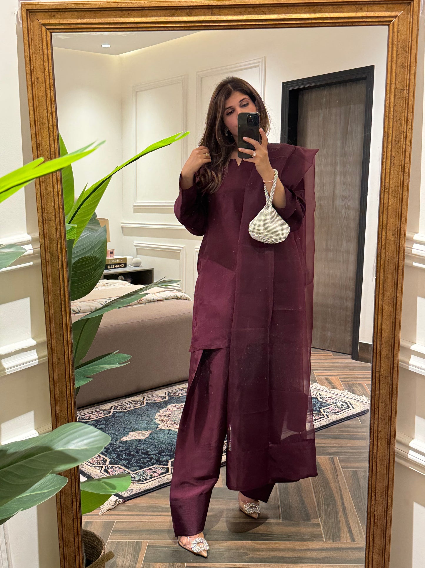 FS-06 Tassal Silk Farshi Shalwar set with Organza Duppata