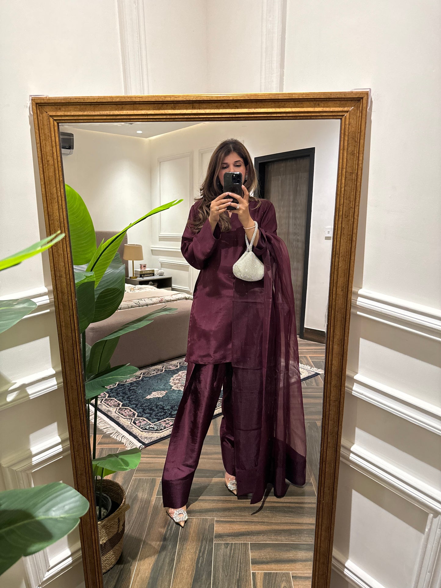 FS-06 Tassal Silk Farshi Shalwar set with Organza Duppata