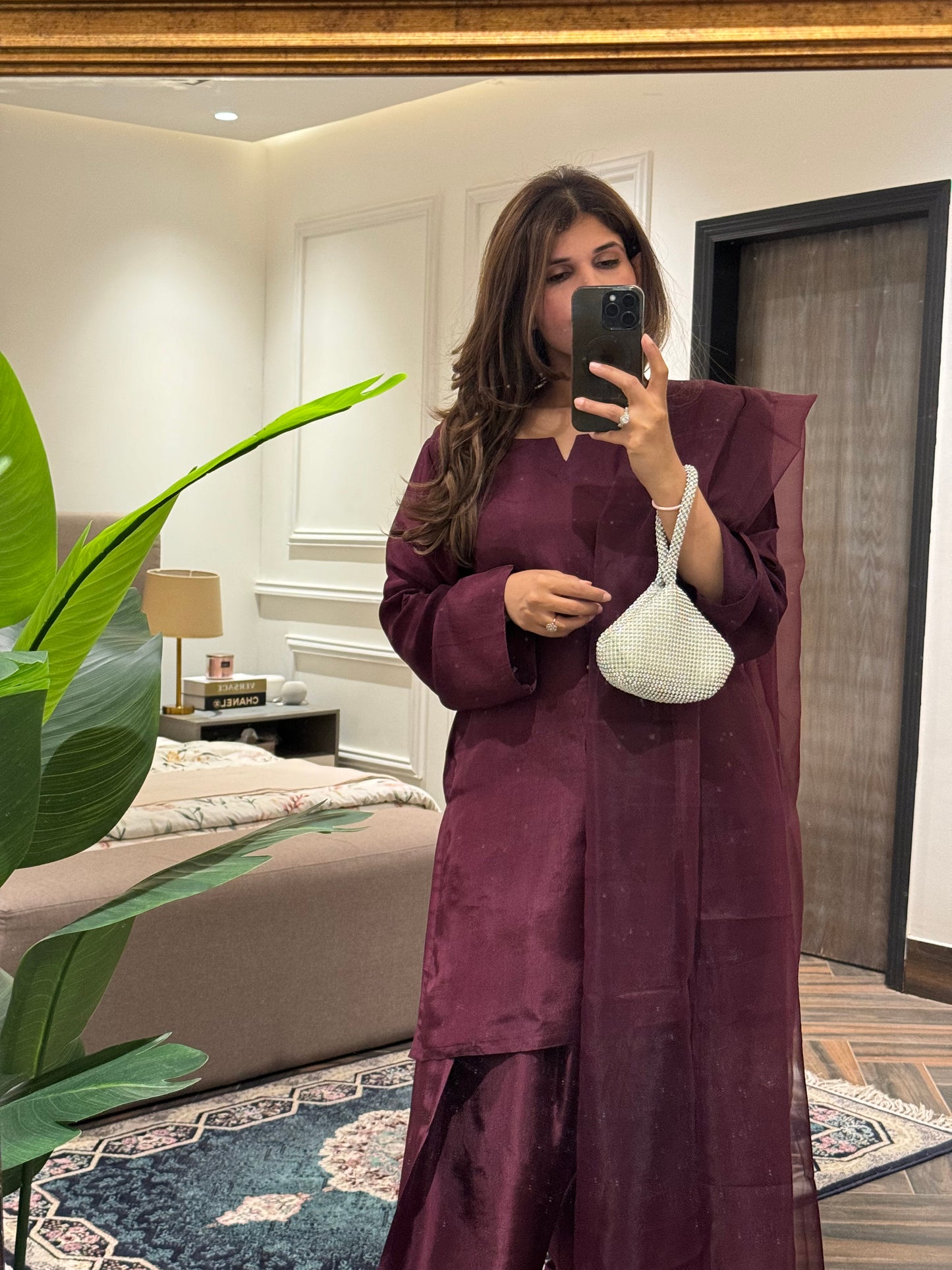 FS-06 Tassal Silk Farshi Shalwar set with Organza Duppata