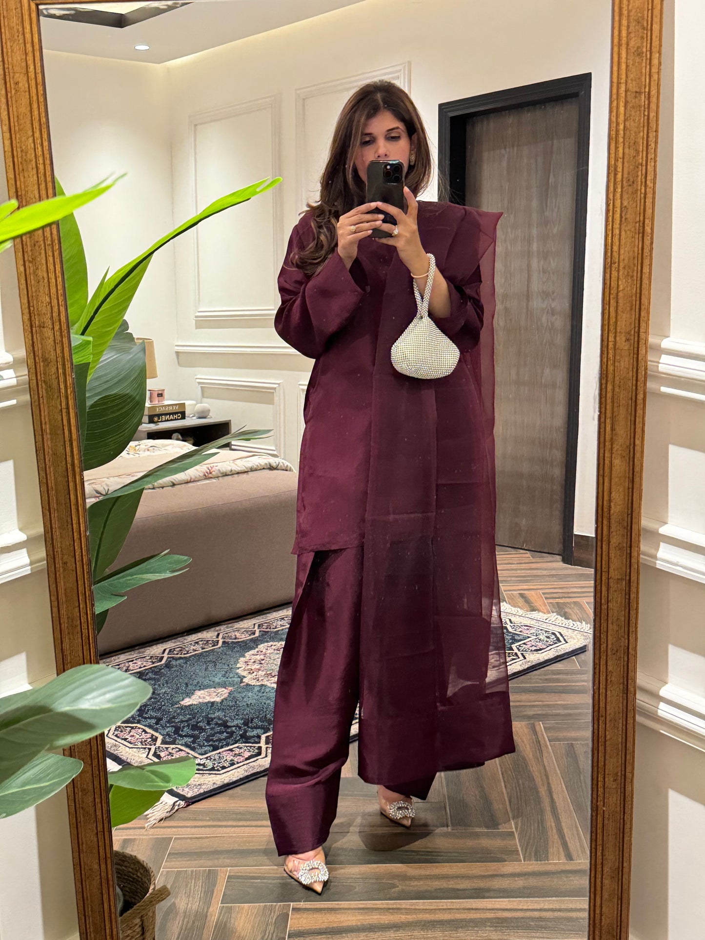 FS-06 Tassal Silk Farshi Shalwar set with Organza Duppata
