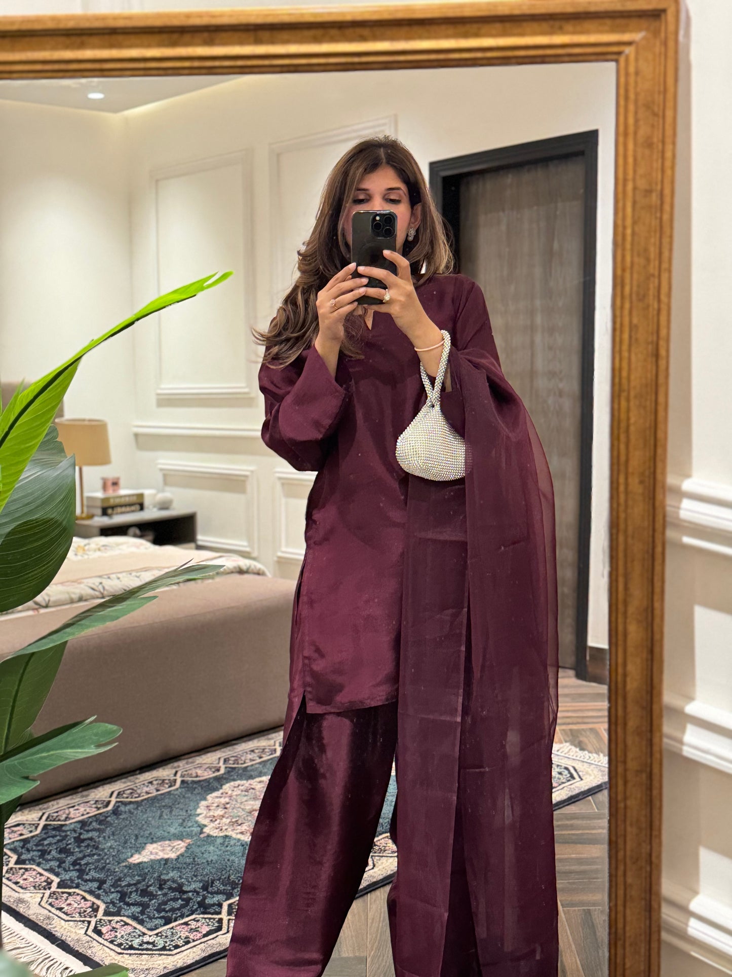 FS-06 Tassal Silk Farshi Shalwar set with Organza Duppata