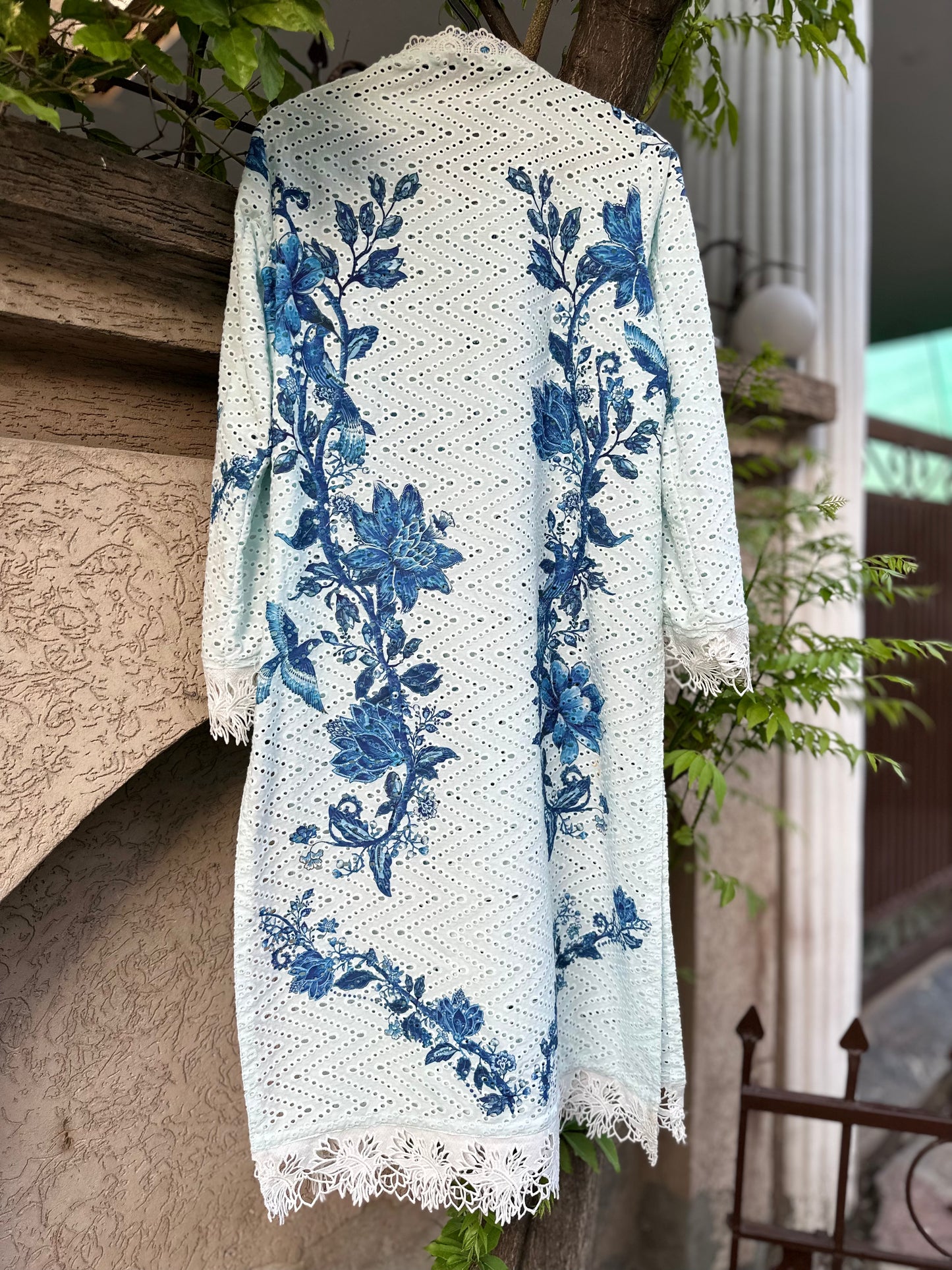 CH-03 shifli Chikan floral bail kurta