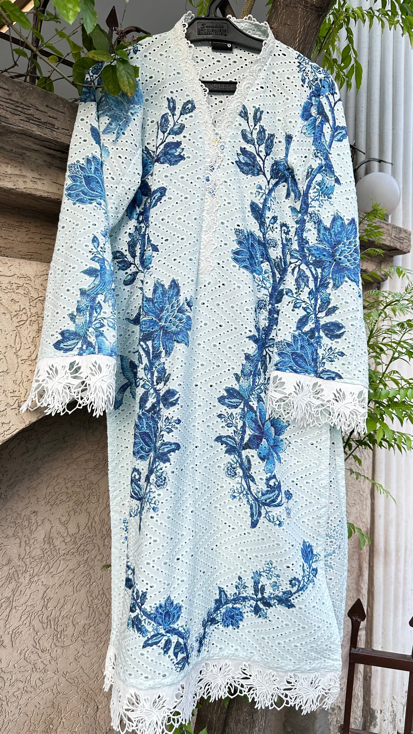CH-03 shifli Chikan floral bail kurta