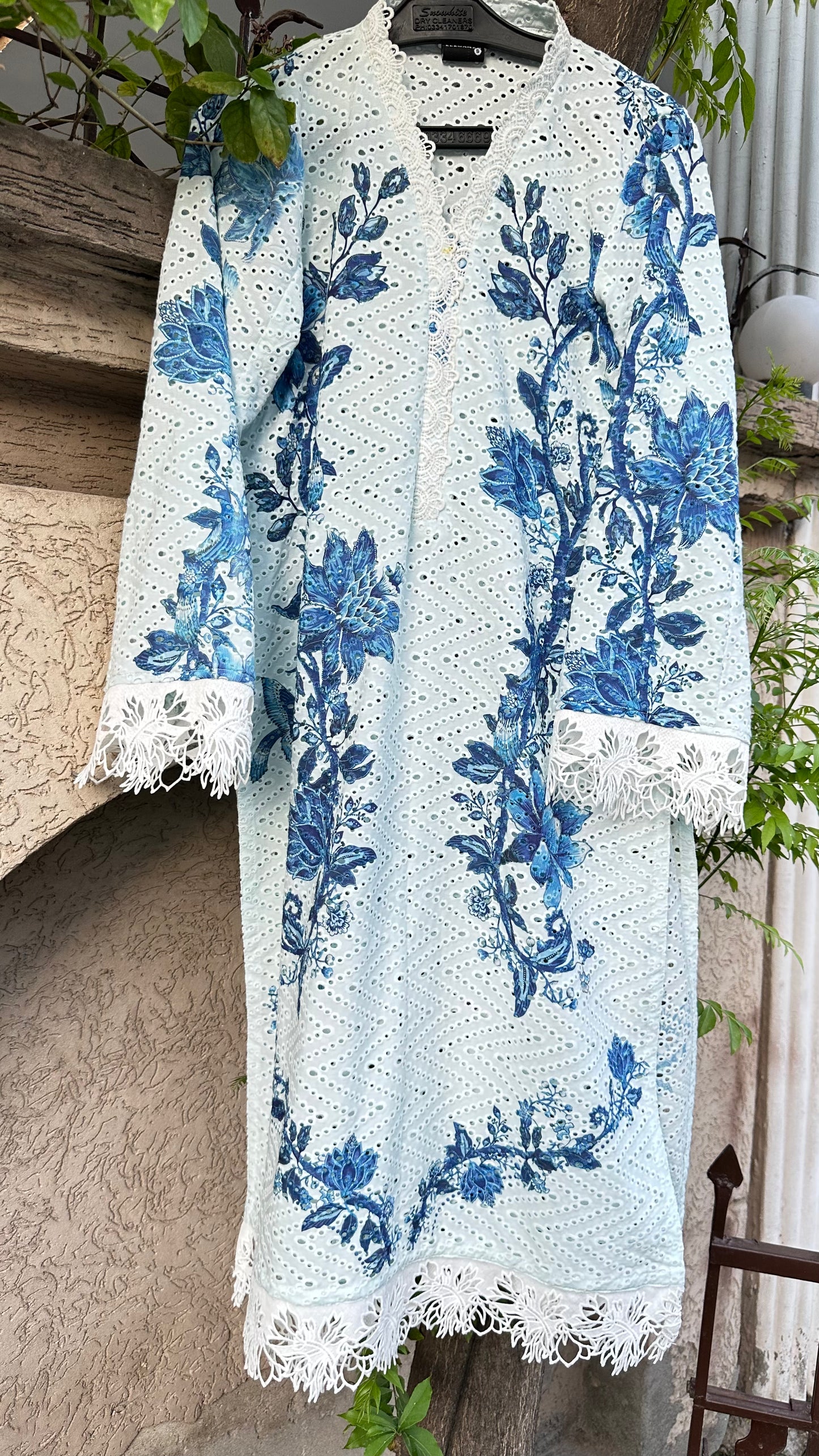 CH-03 shifli Chikan floral bail kurta