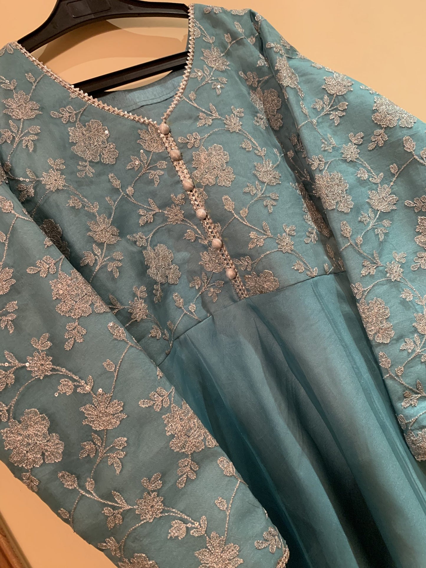 Pure organza Maxi with pure sequence duppata