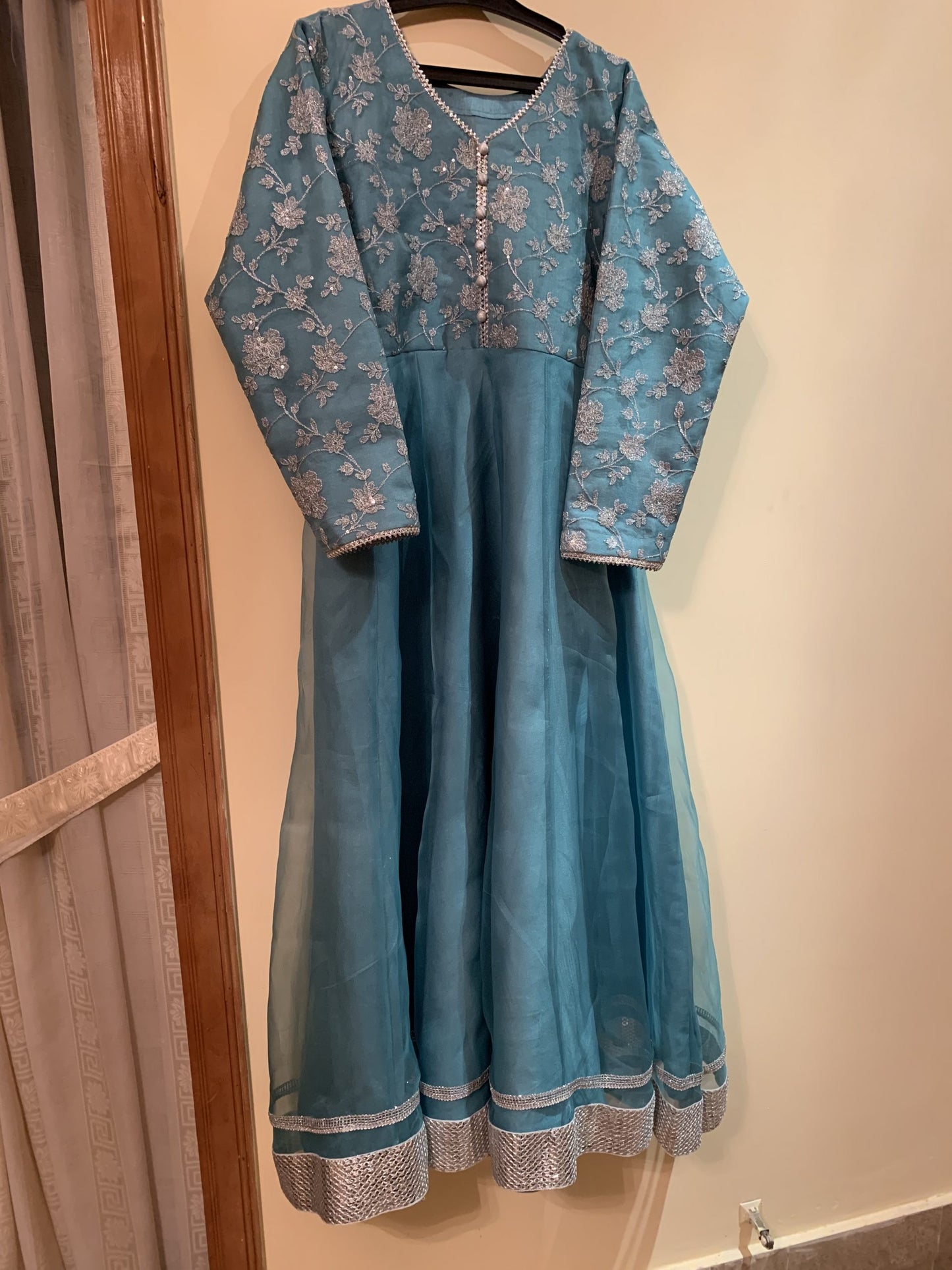 Pure organza Maxi with pure sequence duppata