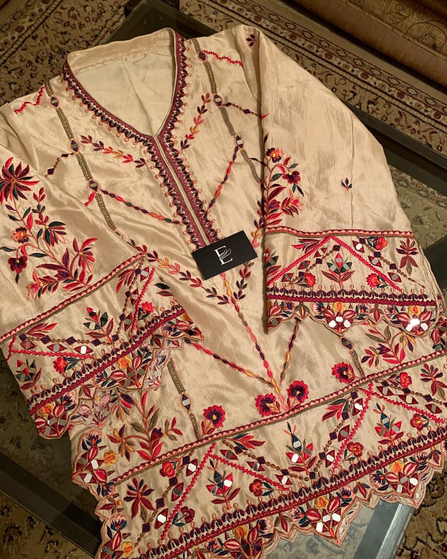 Ethnic multi Embroidered sheesha work 2pc