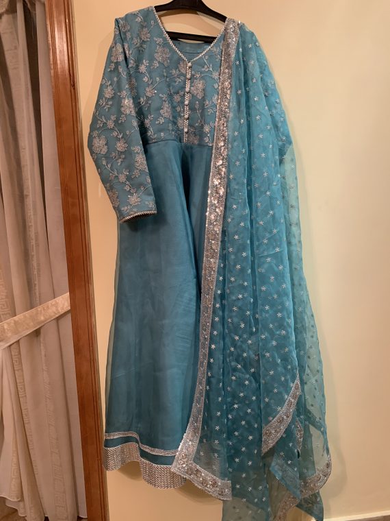Pure organza Maxi with pure sequence duppata
