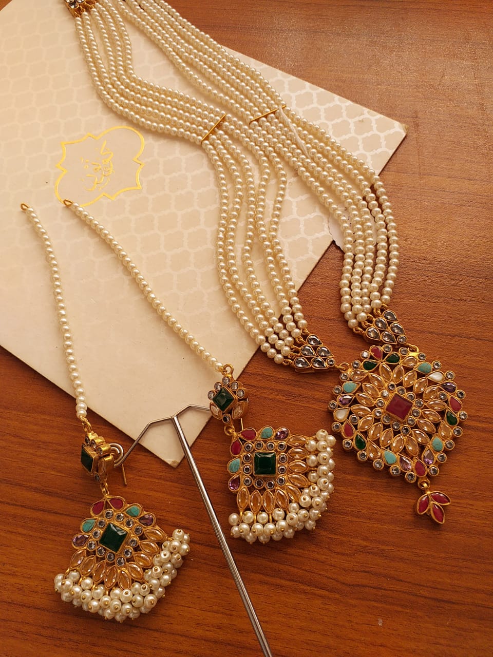 BE-54 Heavy Kundan mala set in stone