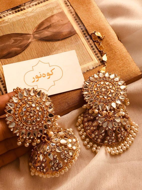 BE-326 Kundan jhumkay