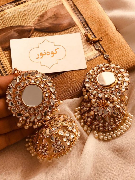 BE-322 Kundun with mirror jhumkay