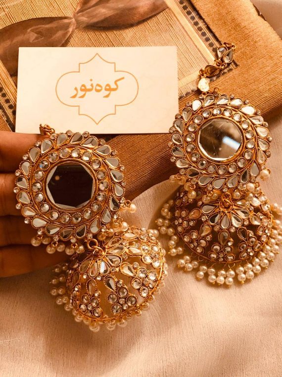 BE-322 Kundun with mirror jhumkay