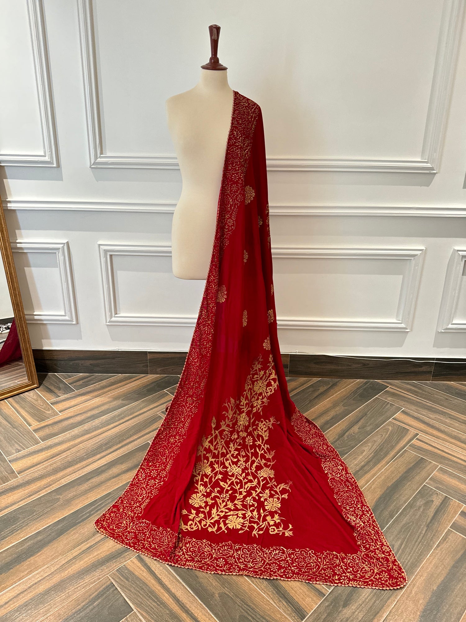 VT-166 Block printed Heavy Floral shawl