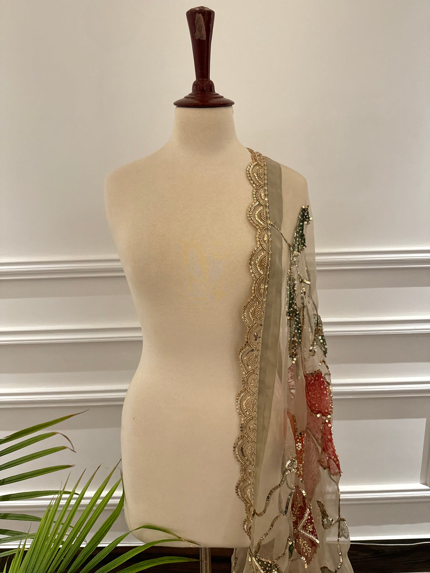 PT-01 Embellished Hand painted dupatta