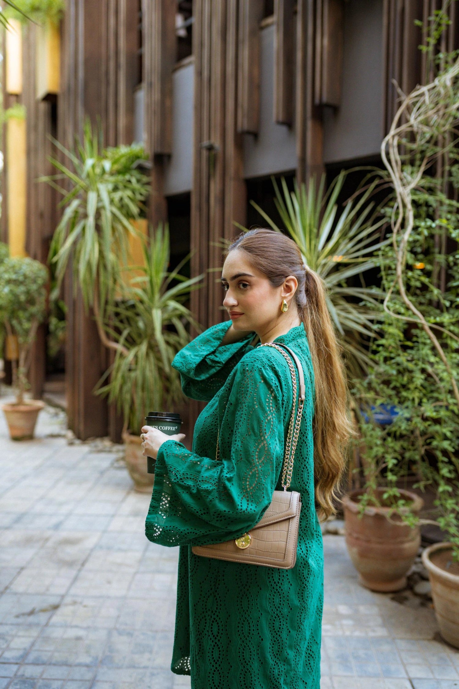 Elegant Shifli Chikan Cord Set featuring intricate embroidery, includes a matching top and pants for a polished look.