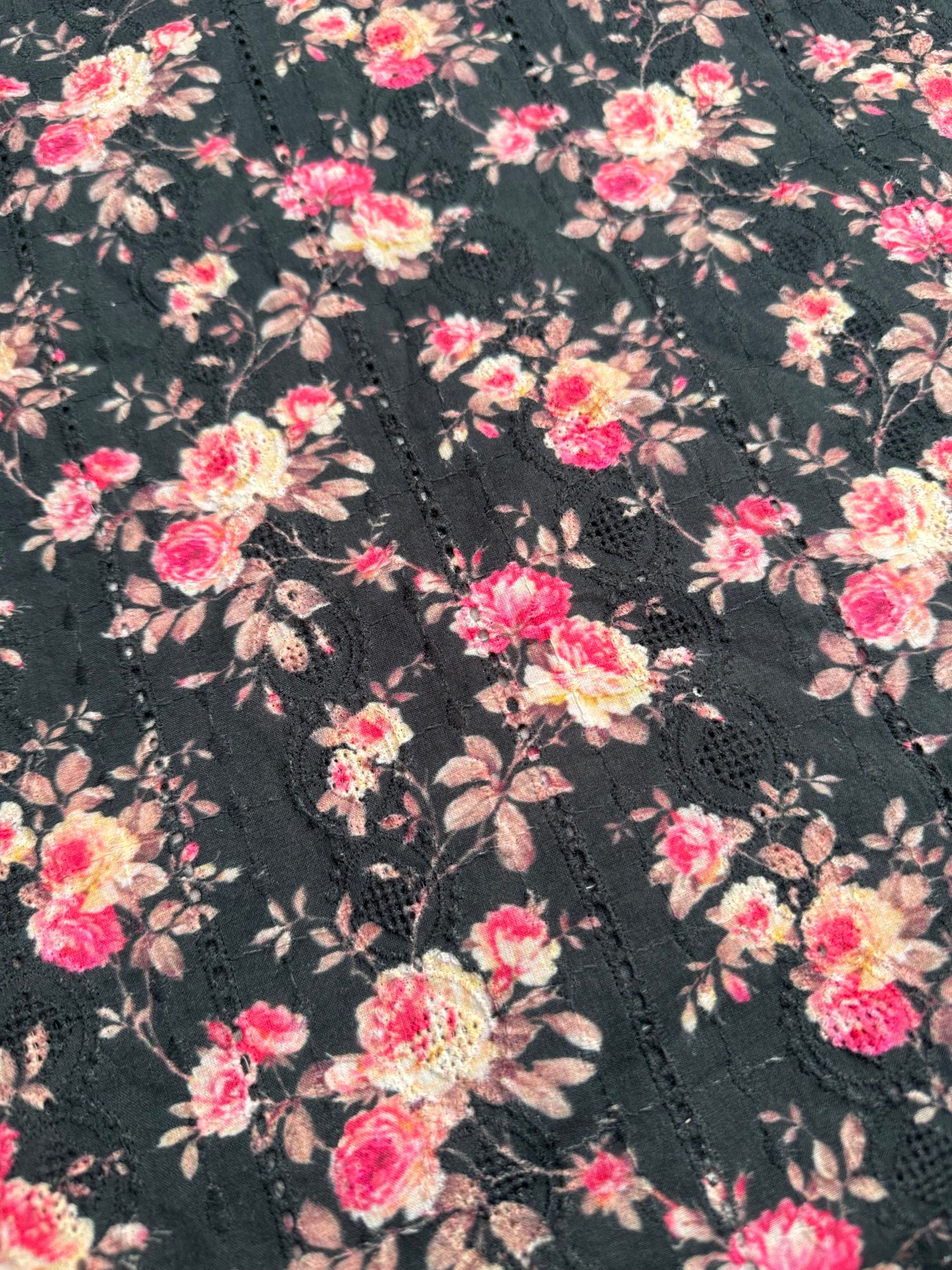 CH-30 Floral Chickan Black Shirt