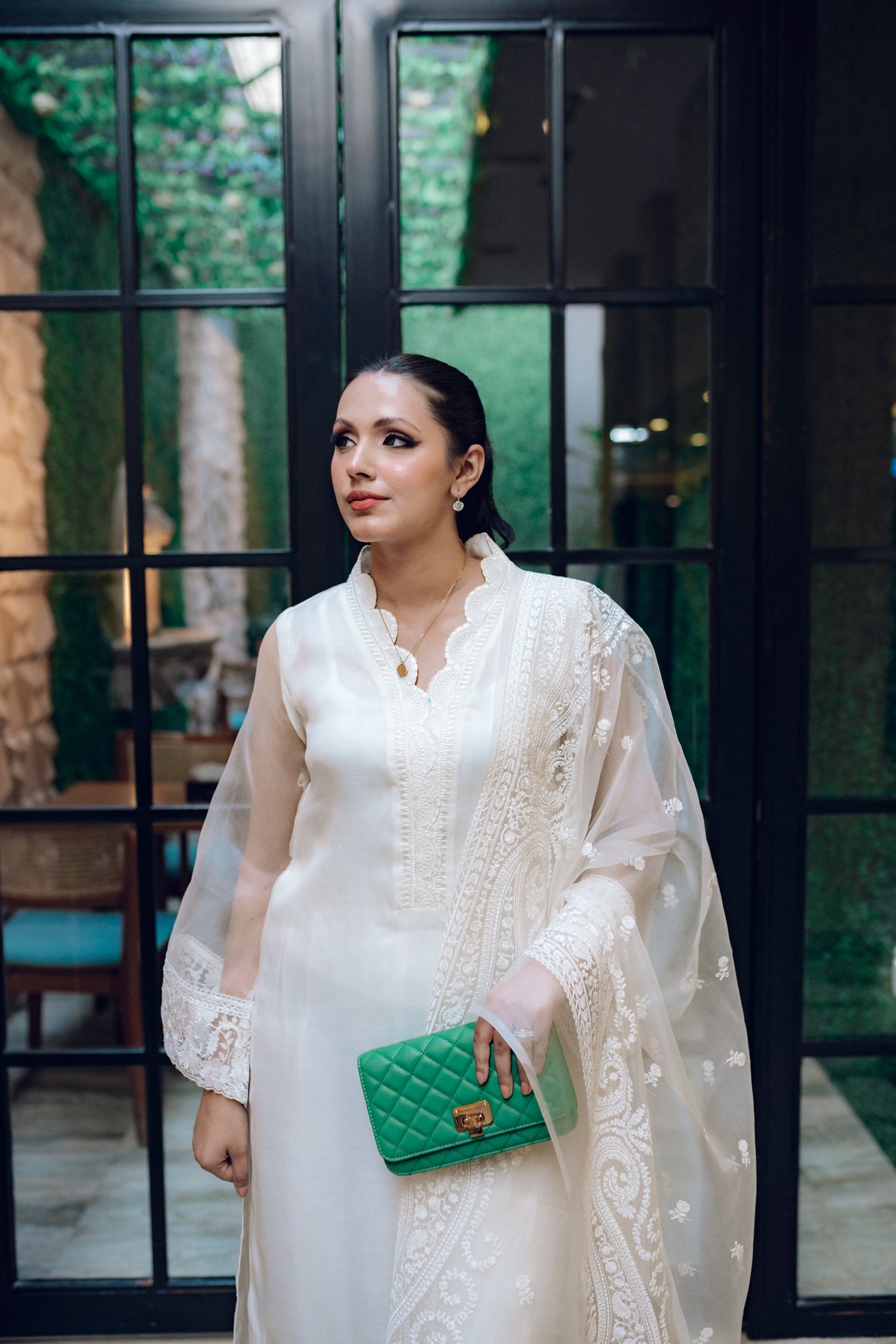 Snowflake Elegant White Embroidered Organza Dress Eleganza Snowflake Elegant White Embroidered Organza Dress Eleganza