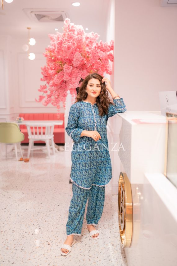 PS-05 Summer Blue 2PC Lawn Set