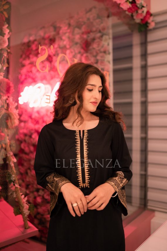 PS-07 Sassy Black 2Pc Lawn Block Printed Set