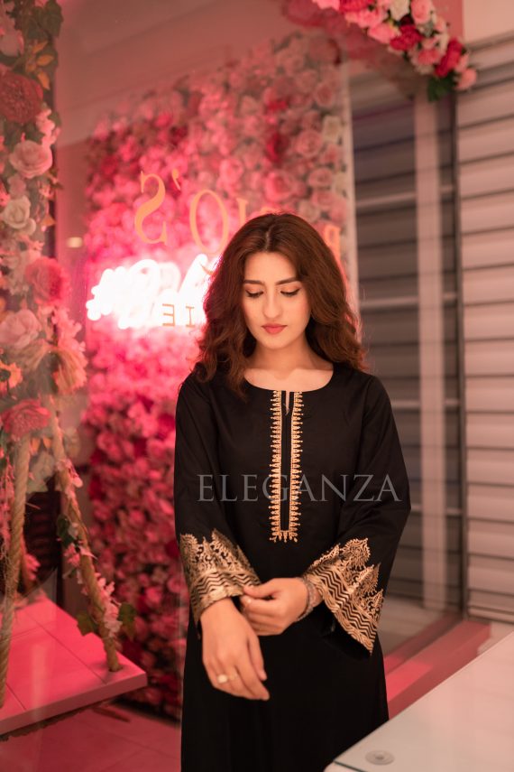 PS-07 Sassy Black 2Pc Lawn Block Printed Set
