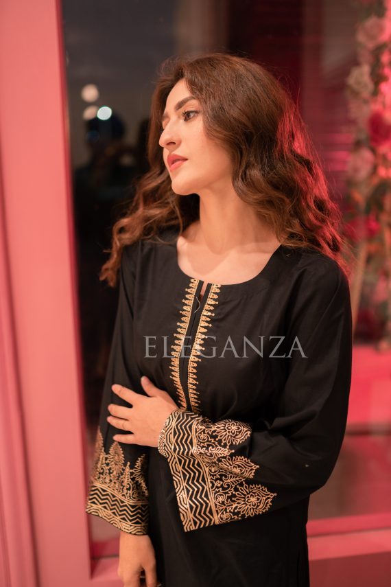 PS-07 Sassy Black 2Pc Lawn Block Printed Set