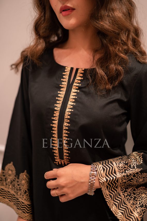 PS-07 Sassy Black 2Pc Lawn Block Printed Set
