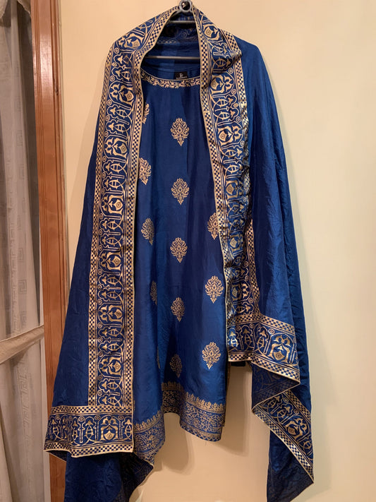 Shahjahan – Blue in Pure rawsilk