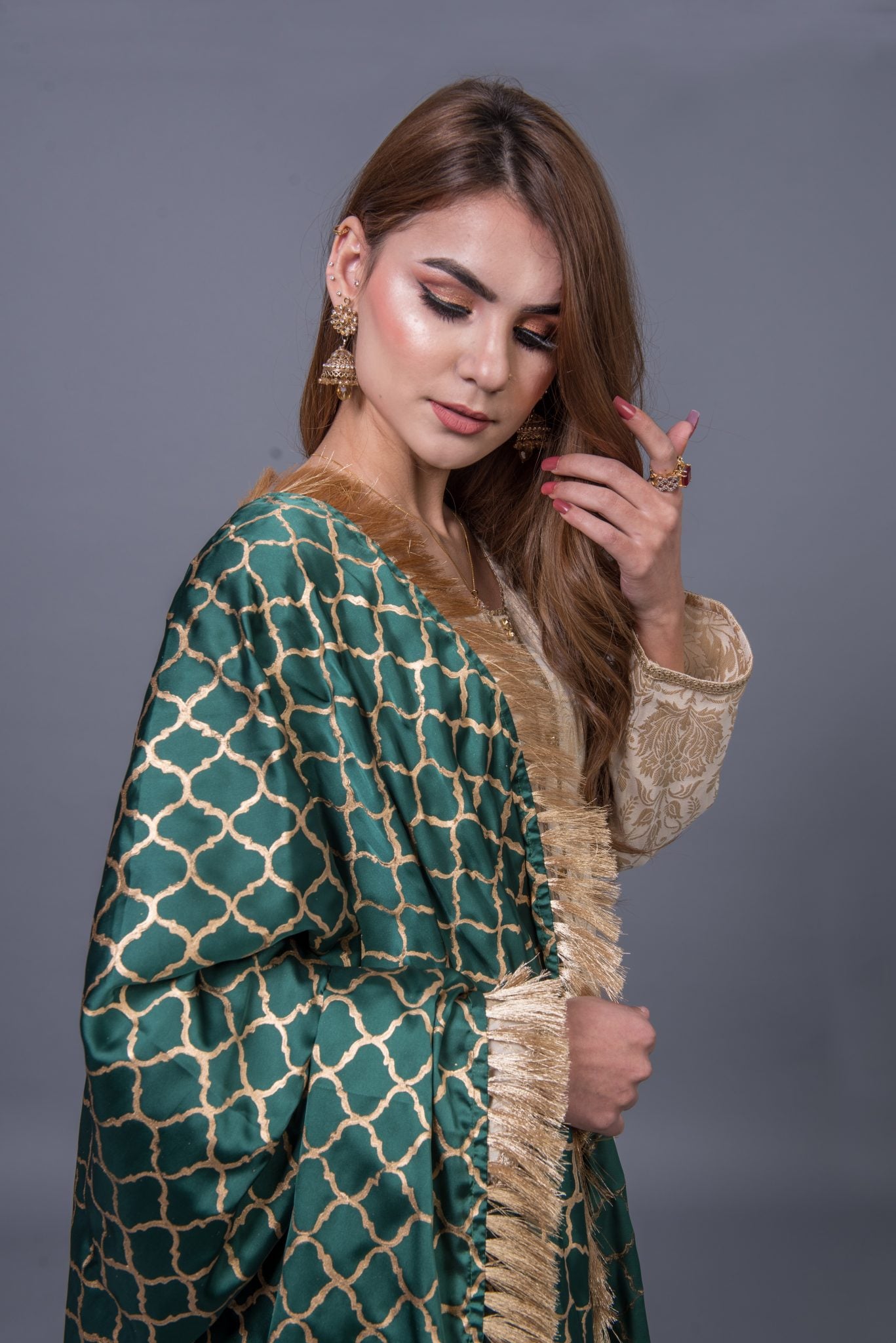 JK-09 Silk Block printed Duppata only