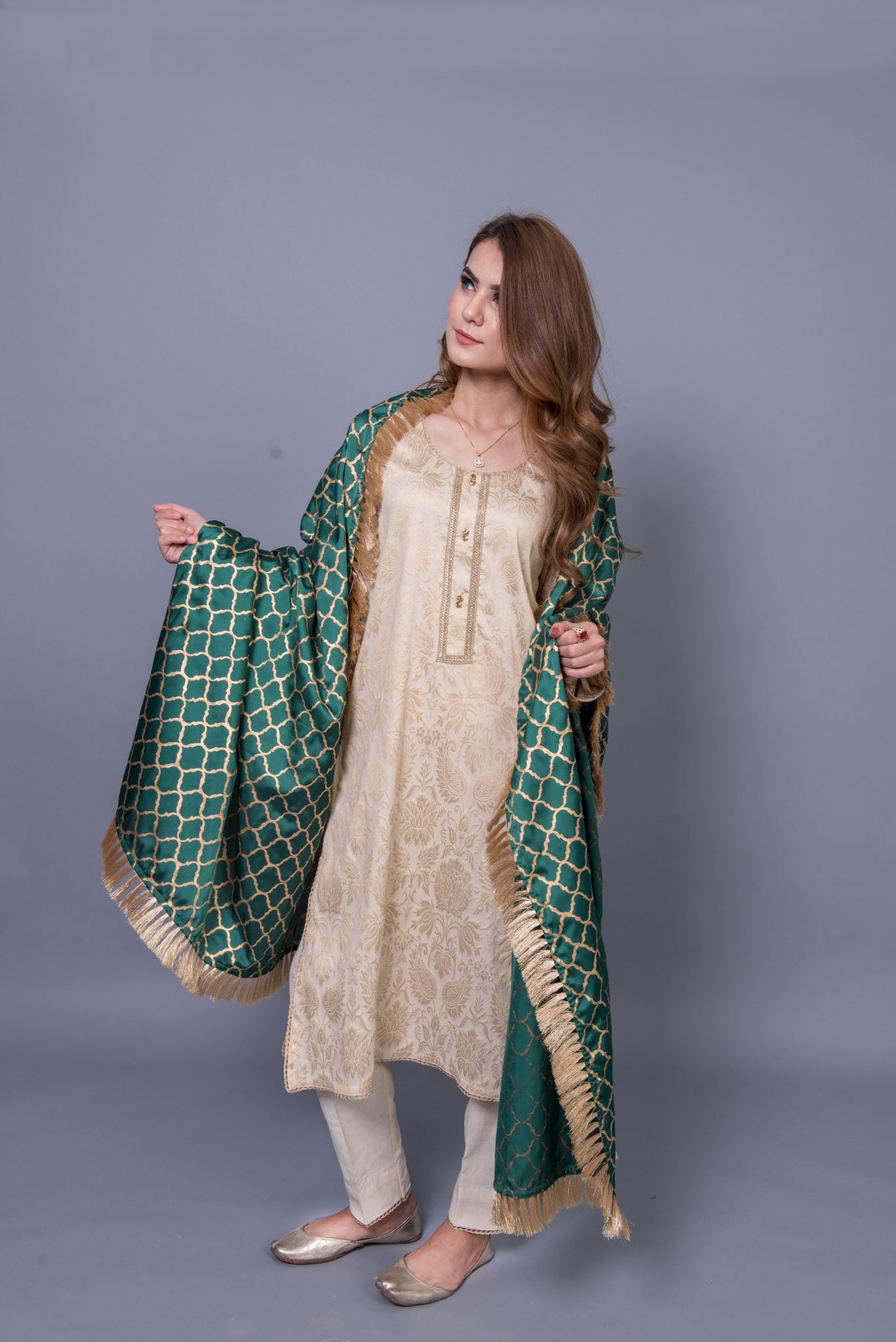 JK-09 Silk Block printed Duppata only