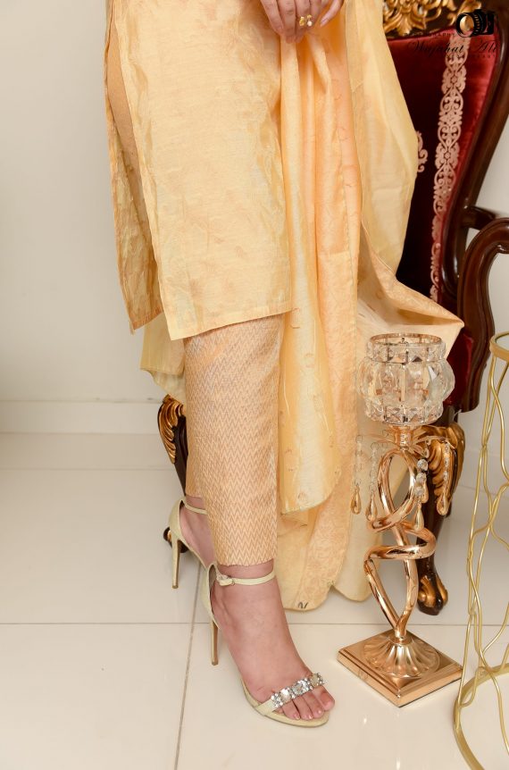 LUX-09 Beige Gold sheesha work Jacquard 3pc