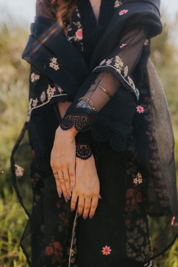 AU-03 – Embroidered Khaddi Cotton Net 3-Piece Suit
