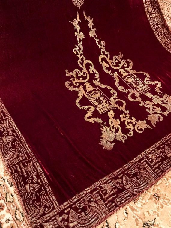 VT-50 Four sided Mugalian Block printed Shawl
