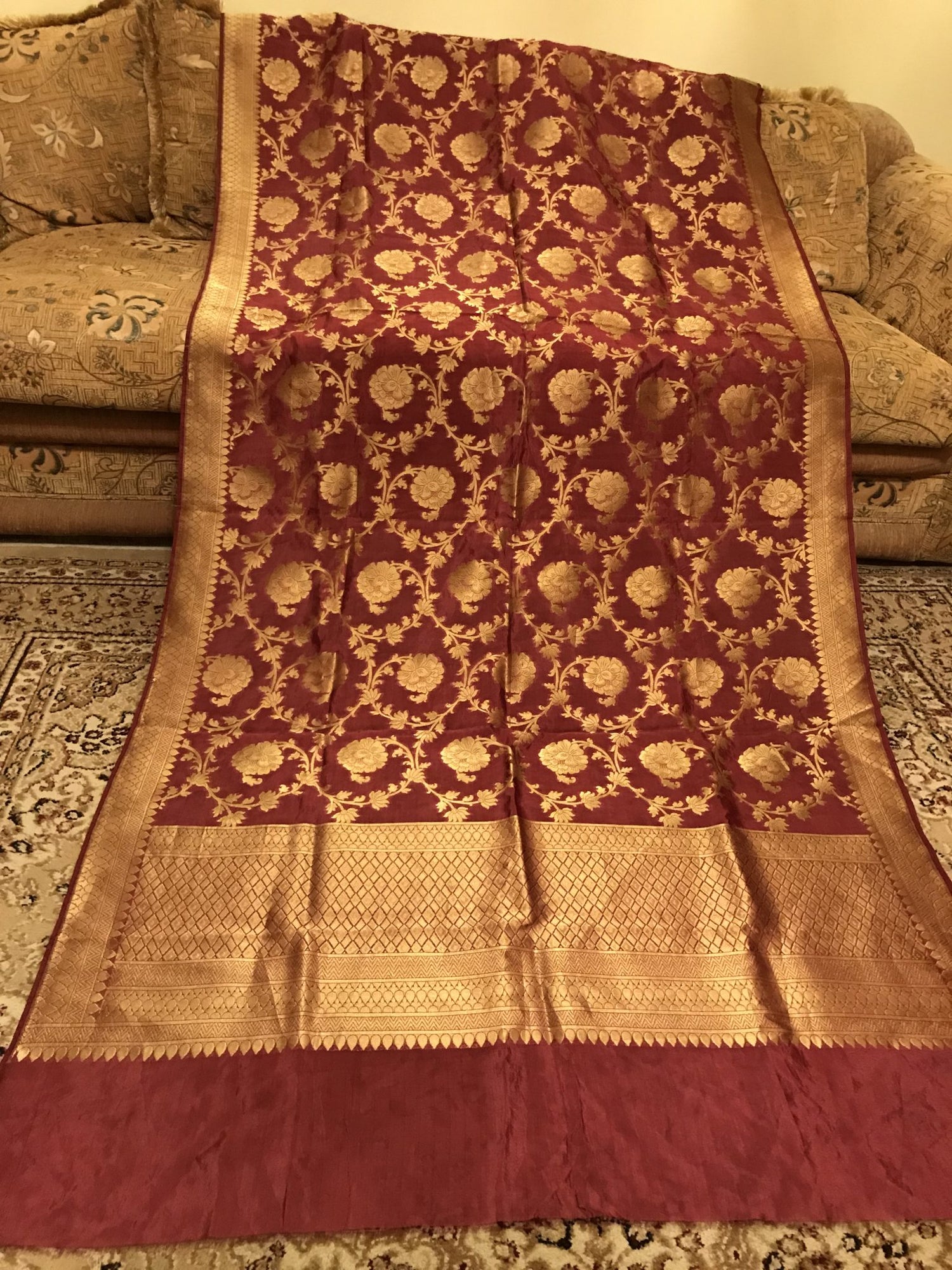JKD-19 China Silk Banarsi organza duppata