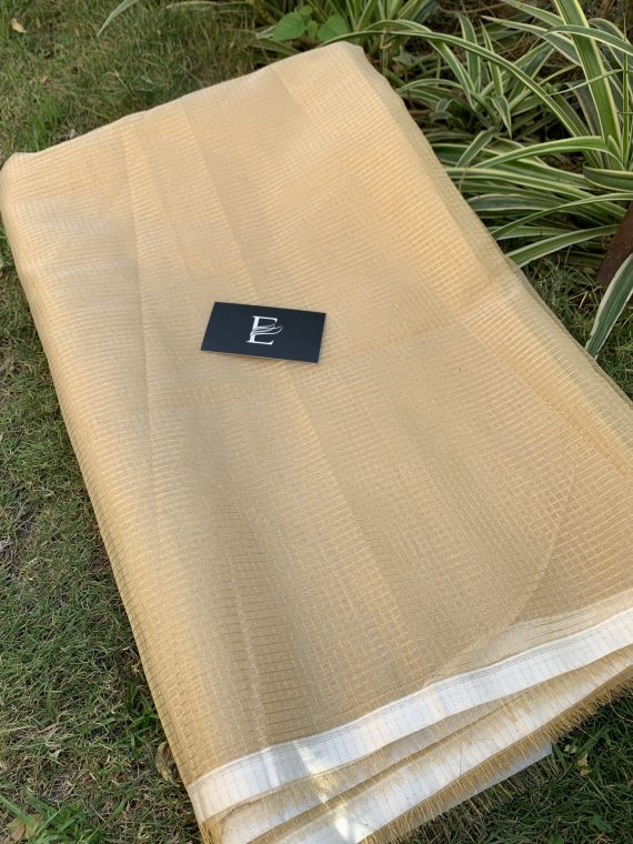 Golden check organza duppata