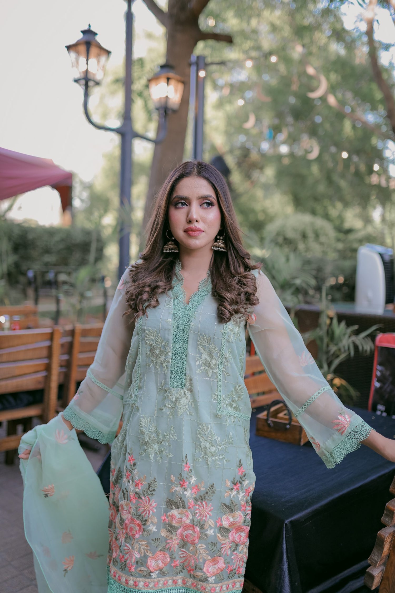 ED-09 Mint Green Embroidered 3PC