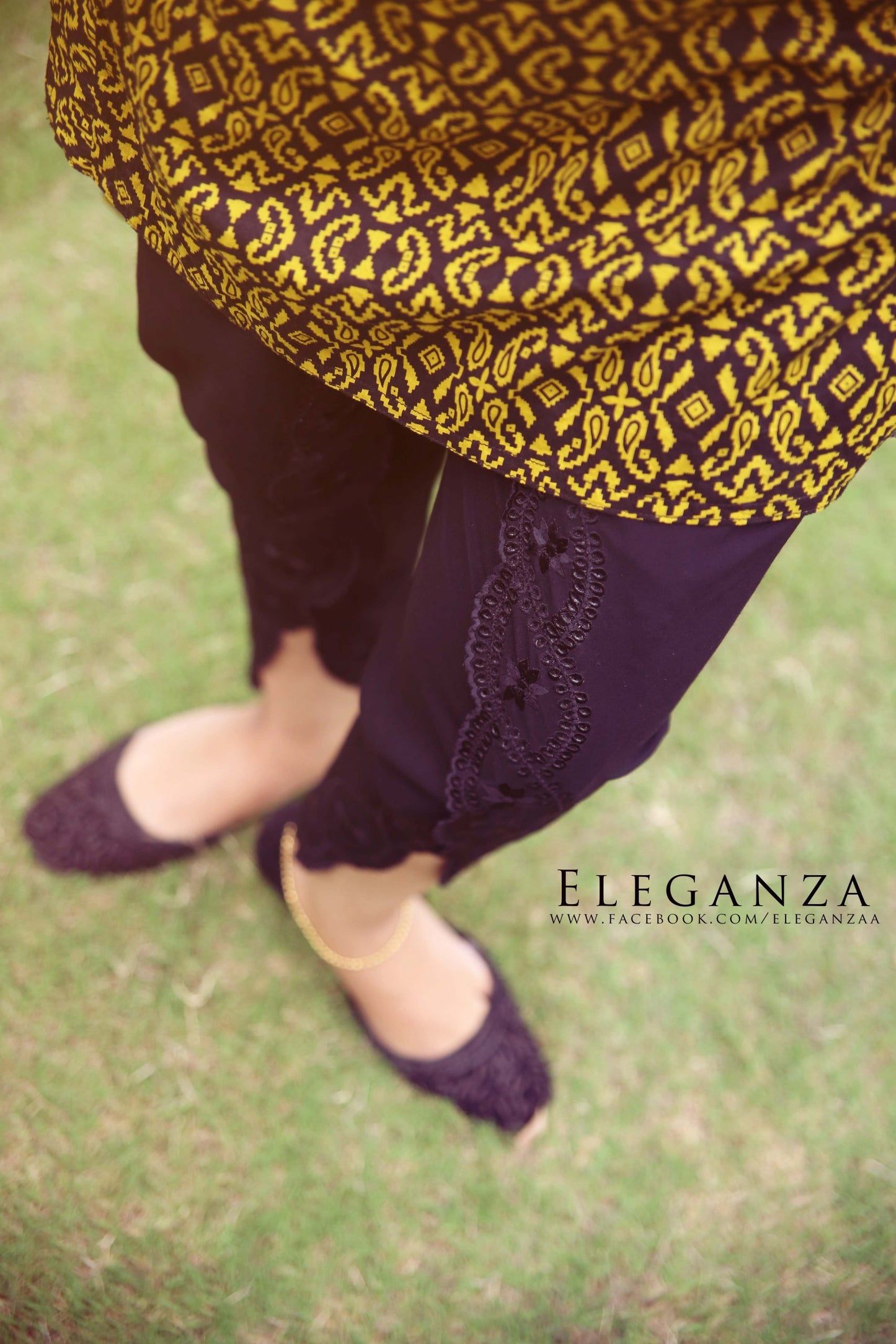 Private: Black Embroidered Tulip pant