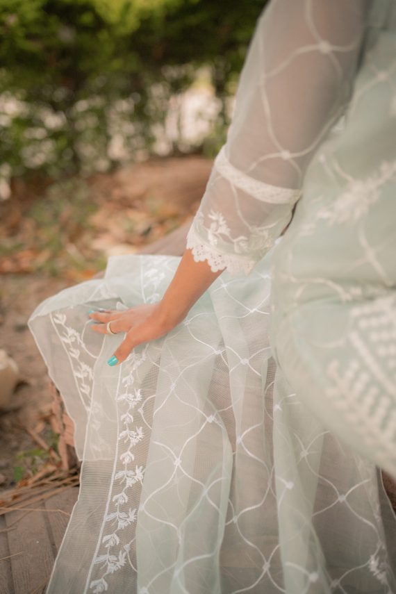 ED-08 – Ice Blue Embroidered Cotton Net 3-Piece Suit