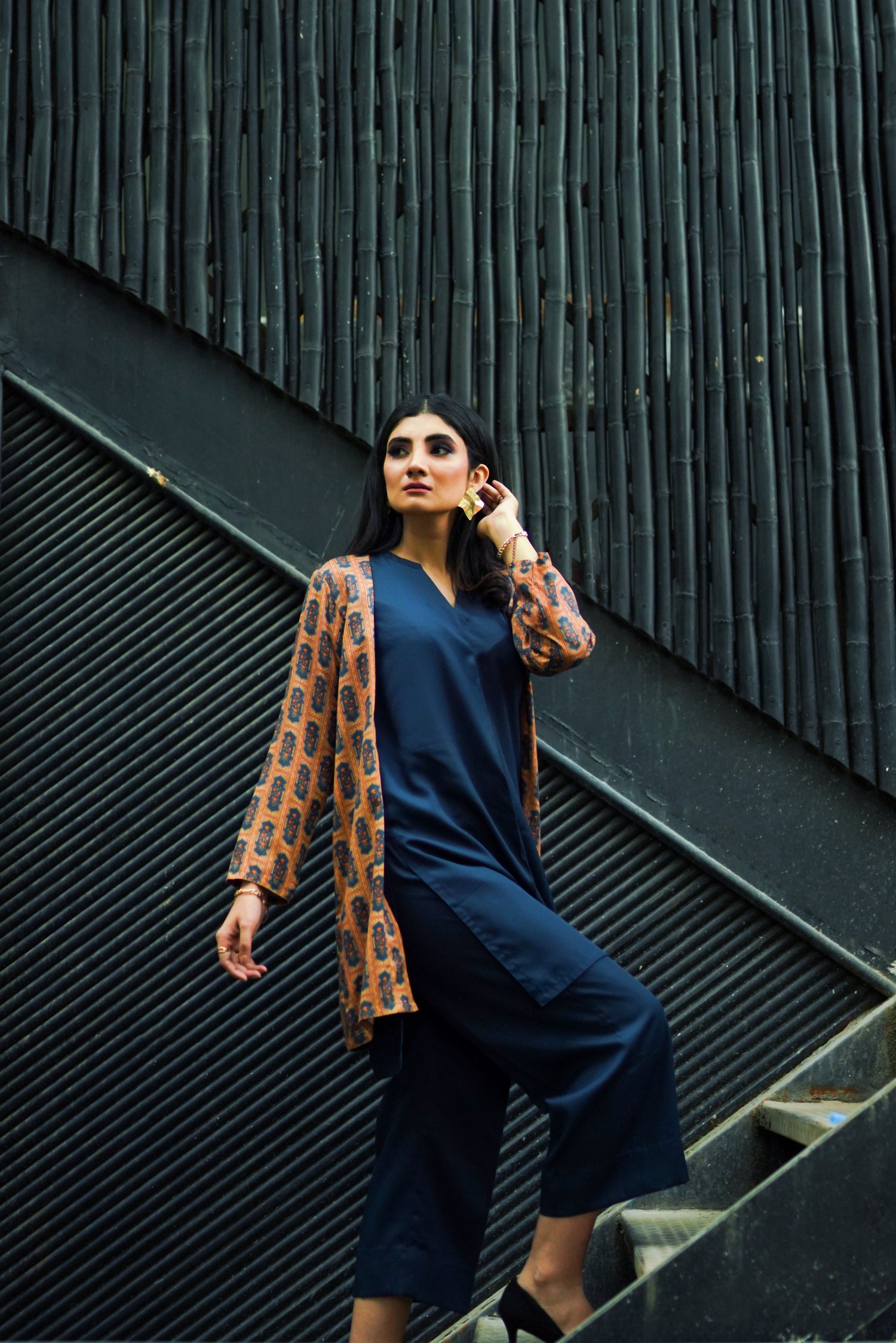 SD-09 Navy Blue separate with printed Jacket