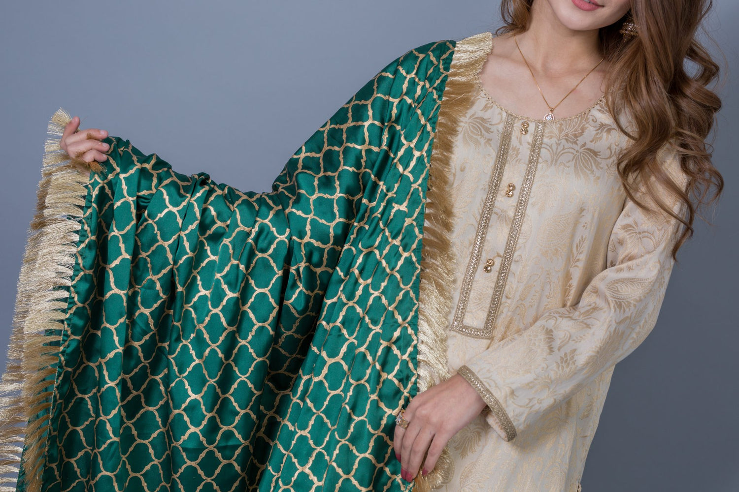 JK-09 Silk Block printed Duppata only