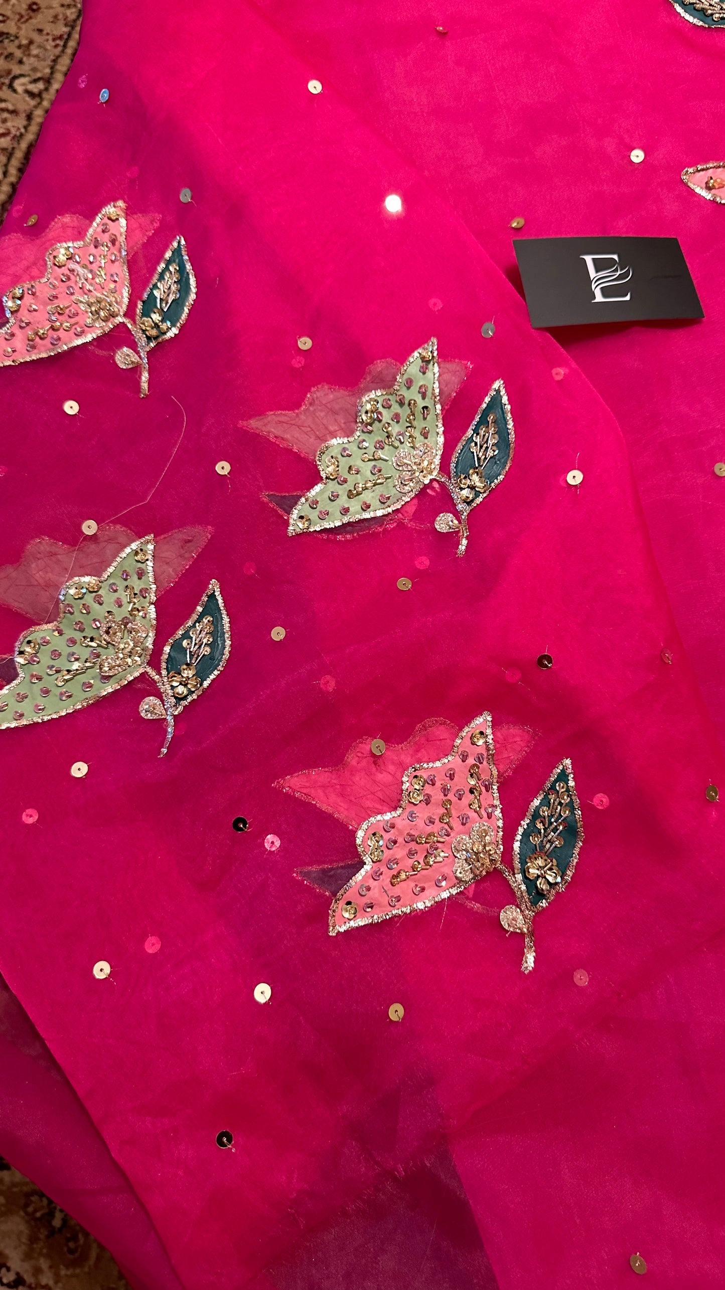 Hand painted duppata with embellishment
